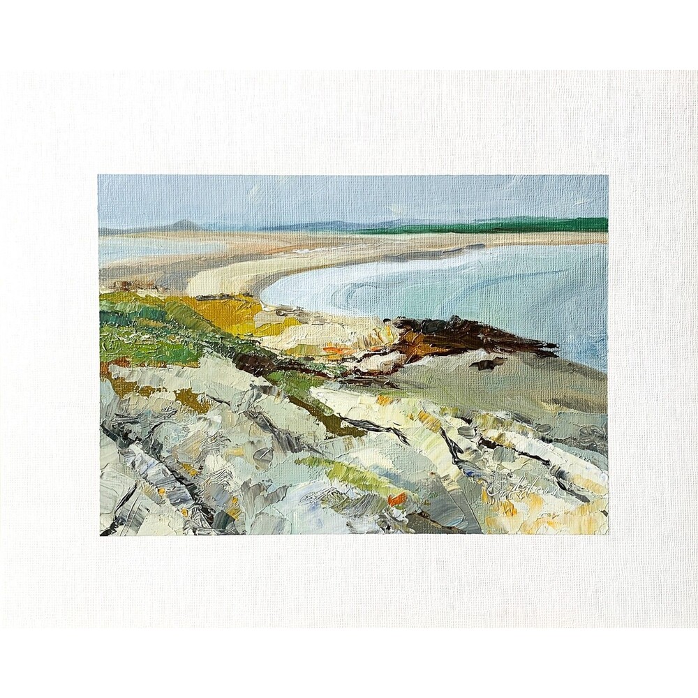 8x10 Maine Original Oil Painting Seascape Beach Rocks Coast Impressionist Signed